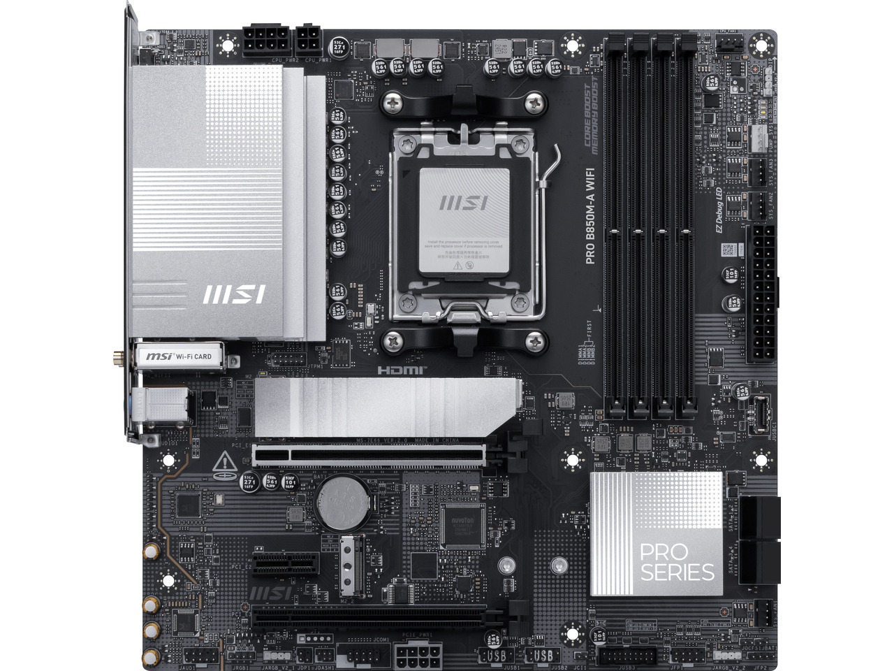 Am5 Micro Atx Pcie 5.0 Motherboard - MSI PRO B850M-A WIFI AM5：Wi-Fi 7、5G